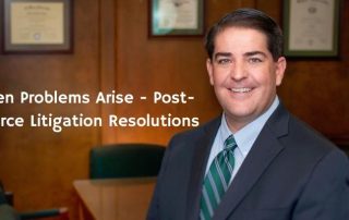Picture of Reynaldo Garza III with blog title “ When Problems Arise-Post-Divorce Litigation Resolutions"