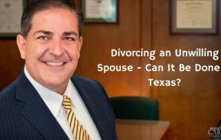 Picture of Reynaldo Garza III with blog title “ Divorcing an Unwilling Spouse- Can It Be Done In Texas"
